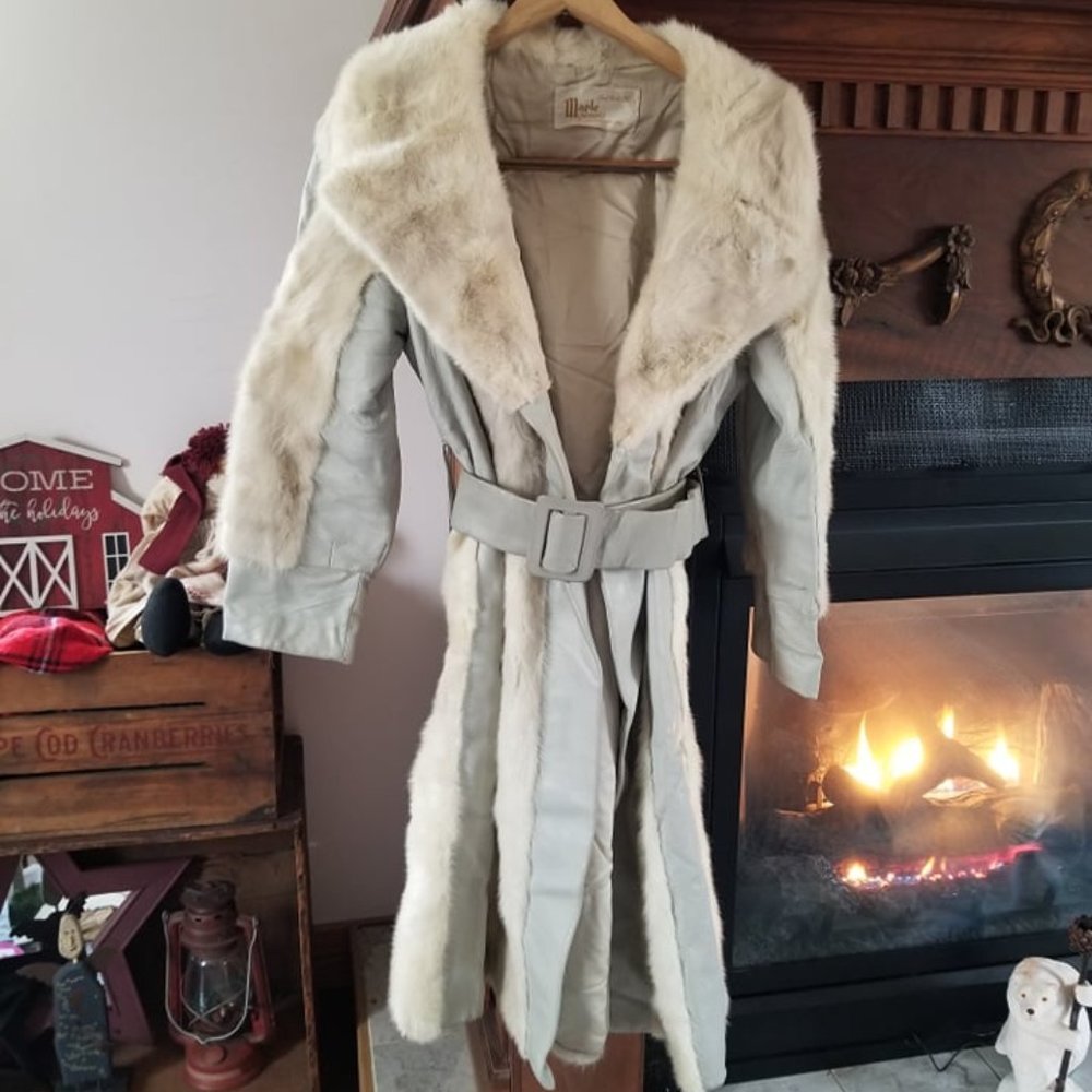 Vintage Maple Furriers Leather & Fur Coat